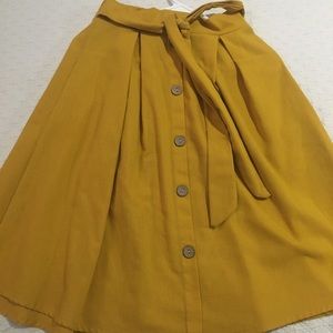 Mustard midi skirt